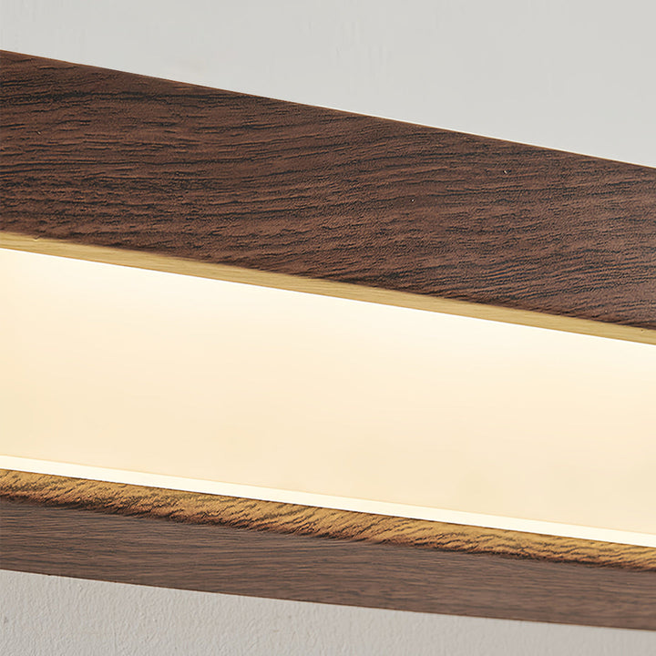 LED Wall Sconce Light – Modern Minimalist Geometric Wood Grain Iron (30x10cm / 11.8x3.9in) | Kalsten