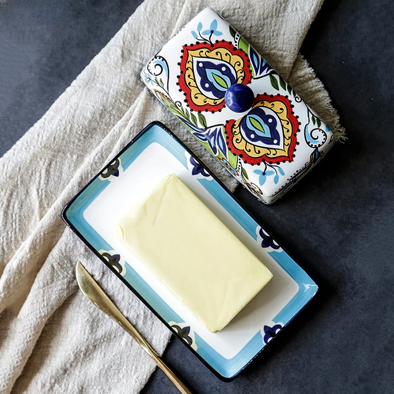Kalsten | Hand-painted Butter Dish in Tuscan Style - TuscanCharm