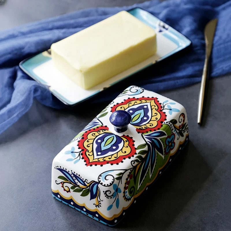 Kalsten | Hand-painted Butter Dish in Tuscan Style - TuscanCharm