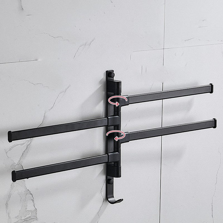 Stylish Towelly Towel Rack - in Elegant Black Metal Kalsten