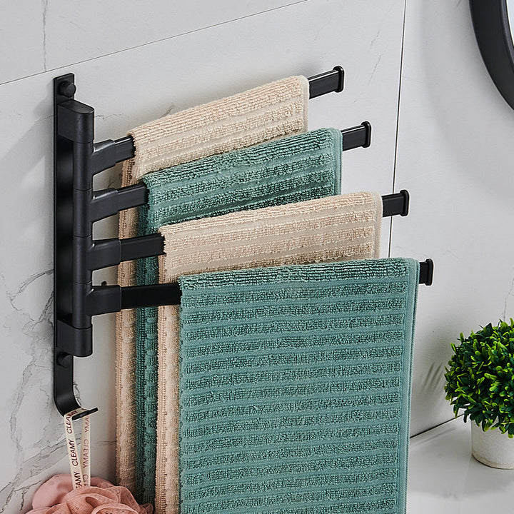 Stylish Towelly Towel Rack - in Elegant Black Metal Kalsten