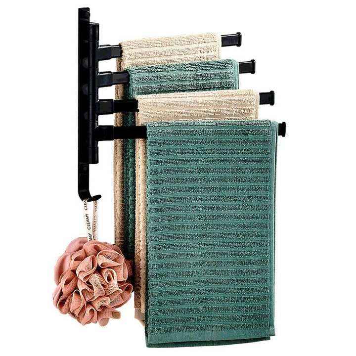 Stylish Towelly Towel Rack - in Elegant Black Metal Kalsten