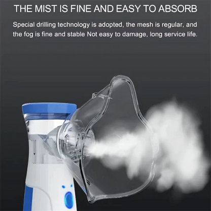 Portable, silent nebulizer inhaler