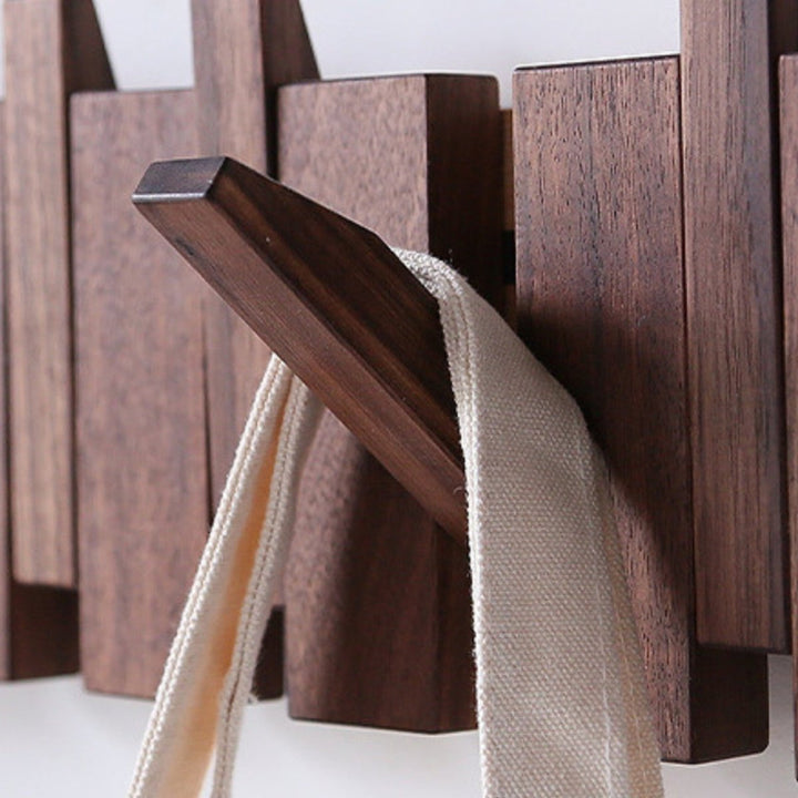 Wooden Piano-Style Wall Coat Rack