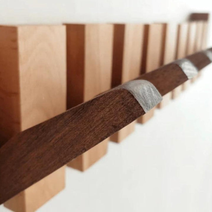 Wooden Piano-Style Wall Coat Rack