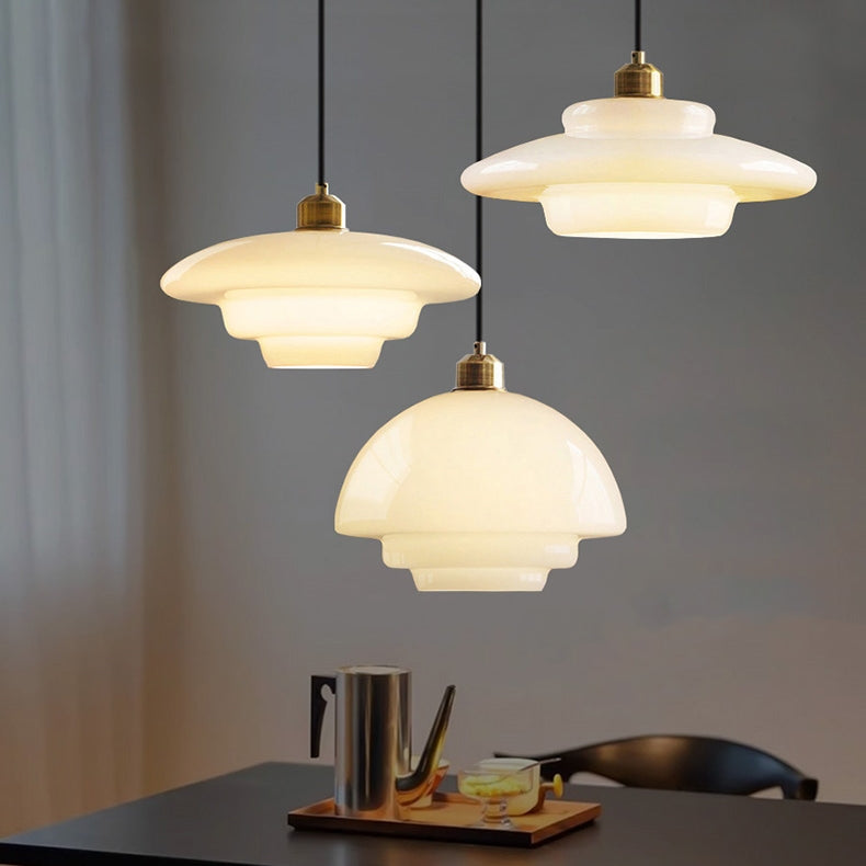 Pendant Light Glass 12.6 in Adjustable Art Deco Dining Room Kitchen Island Hanging Ceiling Lamp | Kalsten