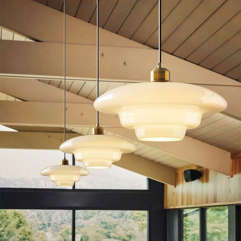 Pendant Light Glass 12.6 in Adjustable Art Deco Dining Room Kitchen Island Hanging Ceiling Lamp | Kalsten