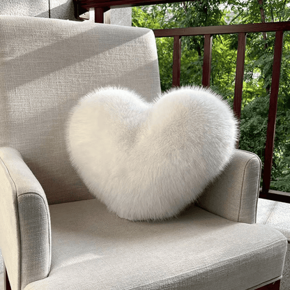 BowLift | HEARTLUX – Soft Faux Fur Heart Pillow for Modern Home Decor