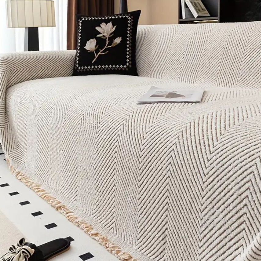 Herringbone Pattern Protective Sofa Cover Kalsten