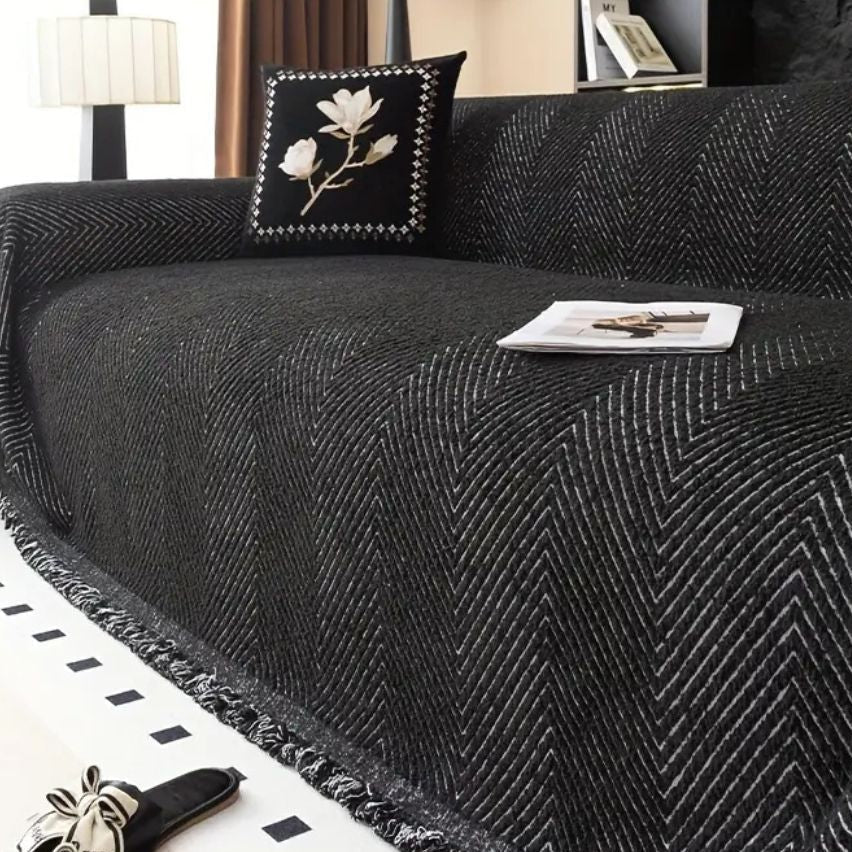 Herringbone Pattern Protective Sofa Cover Kalsten