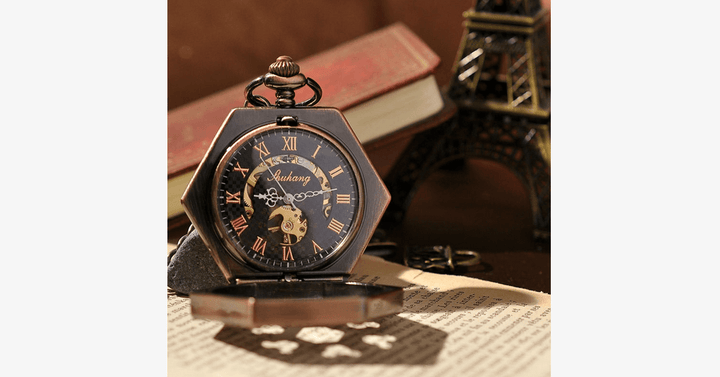Kalsten | Hexlock Mechanical Pocket Watch - Track Time Stylishly