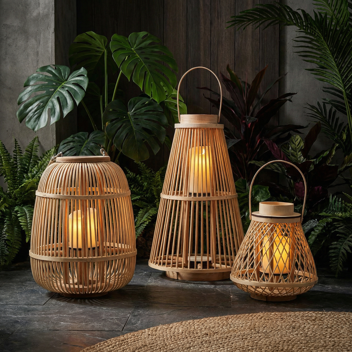 Rattan Lantern Wreath