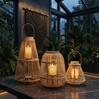 Rattan Lantern Wreath