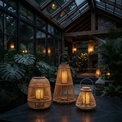 Rattan Lantern Wreath