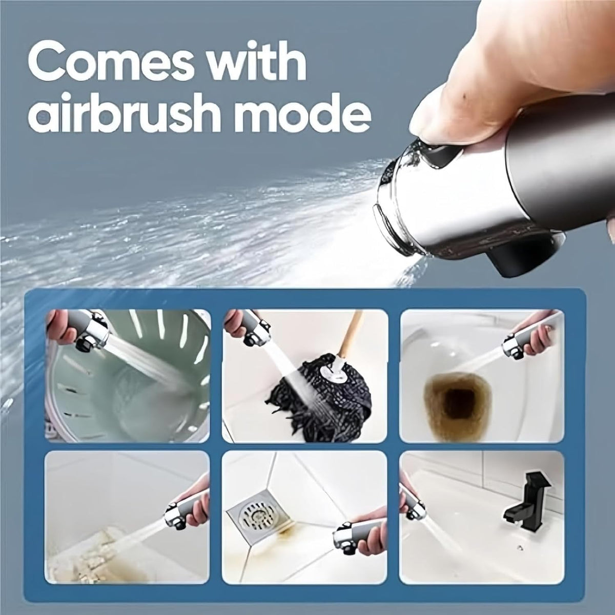 Brehn | High-Pressure Massage Shower Head - Handheld Shower with 3 Spray Types and Filters