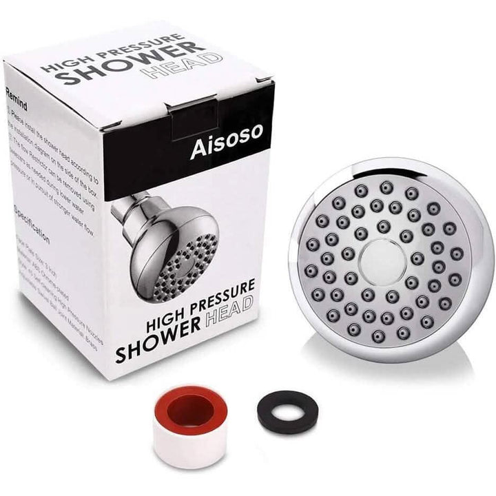 Kalsten | High Pressure Showerhead 3" Anti-Clog Anti-Leak Fixed with Adjustable Swivel Ball Joint Made of Brass