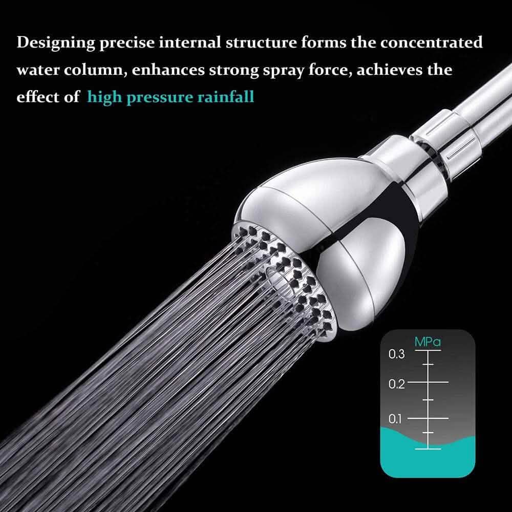 Kalsten | High Pressure Showerhead 3" Anti-Clog Anti-Leak Fixed with Adjustable Swivel Ball Joint Made of Brass