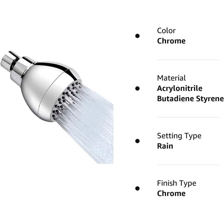 Kalsten | High Pressure Showerhead 3" Anti-Clog Anti-Leak Fixed with Adjustable Swivel Ball Joint Made of Brass