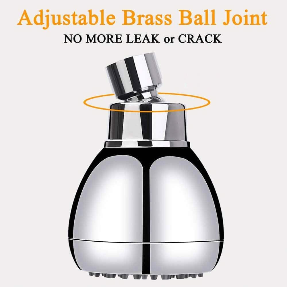 Kalsten | High Pressure Showerhead 3" Anti-Clog Anti-Leak Fixed with Adjustable Swivel Ball Joint Made of Brass