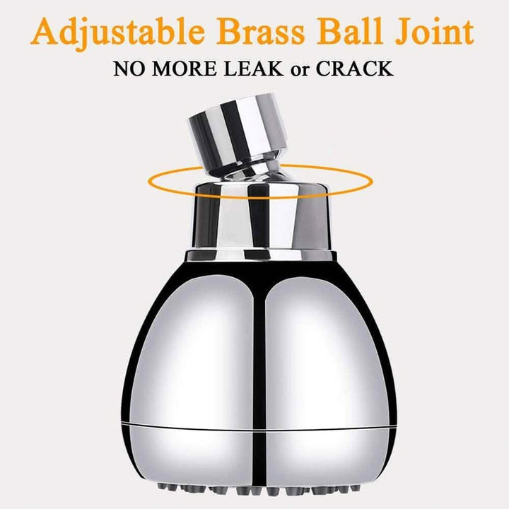 Kalsten | High Pressure Showerhead 3" Anti-Clog Anti-Leak Fixed with Adjustable Swivel Ball Joint Made of Brass