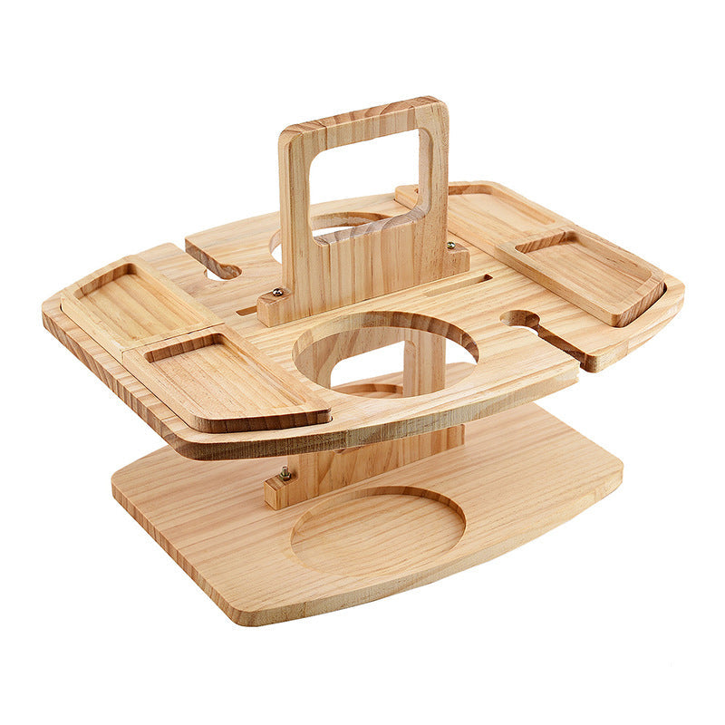 Kalsten | Compact picnic table with wooden bottle holder