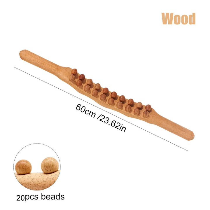 HoutRelax Gua Sha Massage Stick – 60 cm Massage Tool made of Natural Wood for Deep Muscle Relaxation | Kalsten
