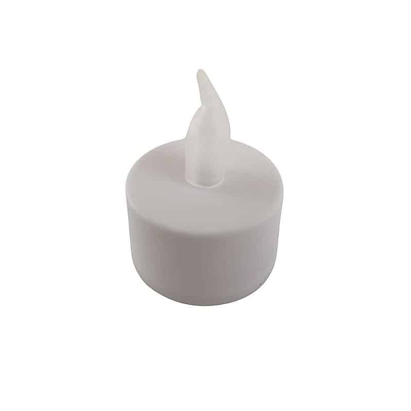 LED tealight 12 pcs. in white with flame (including batteries) | Kalsten