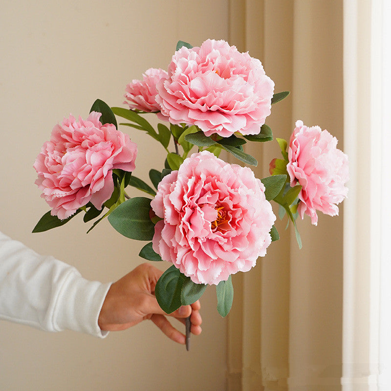 Artificial 5 large head peony flowers | Kalsten