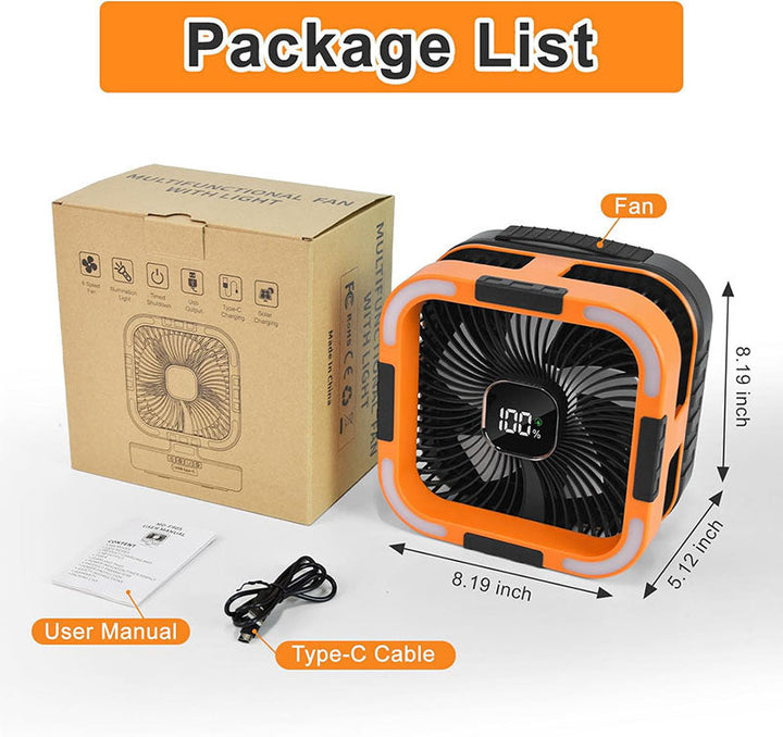 3 in 1 Solar Camping Fan | Kalsten