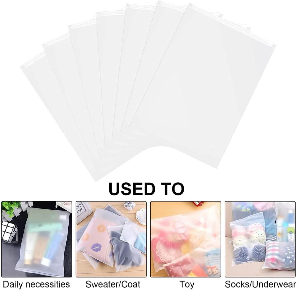Reusable Matte Zip Bags – 40-Pack Clothing Storage Covers with Ventilation Holes | Kalsten