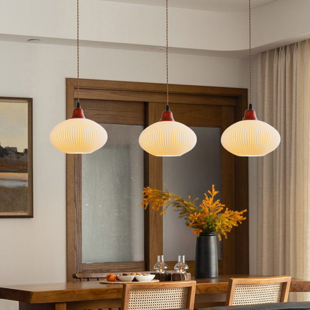 Vintage Nordic Ceramic White Pendant Light For Dining Room | Kalsten