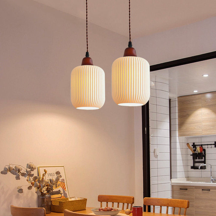 Vintage Nordic Ceramic White Pendant Light For Dining Room | Kalsten