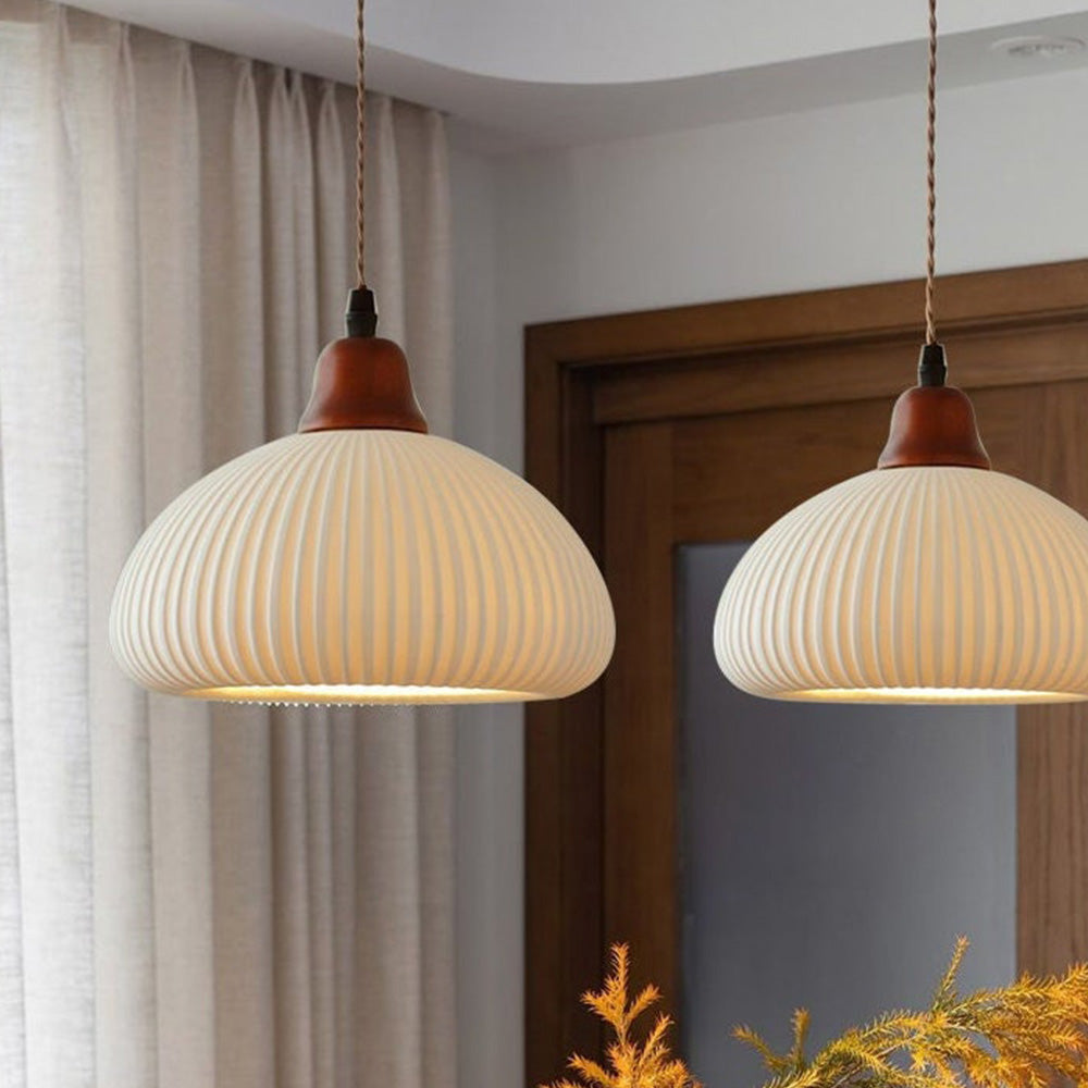 Vintage Nordic Ceramic White Pendant Light For Dining Room | Kalsten