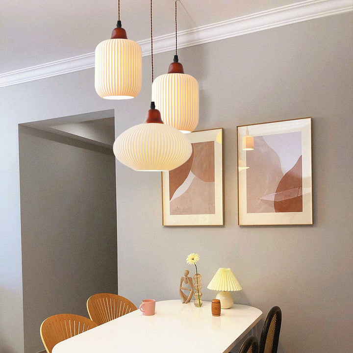 Vintage Nordic Ceramic White Pendant Light For Dining Room | Kalsten
