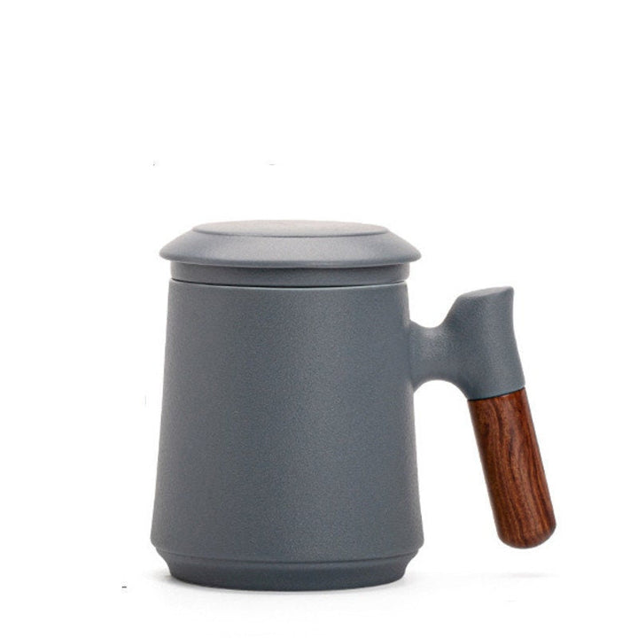 Kalsten | Japanese Ceramic Tea Mug Set with Tea Strainer and Lid, Handmade