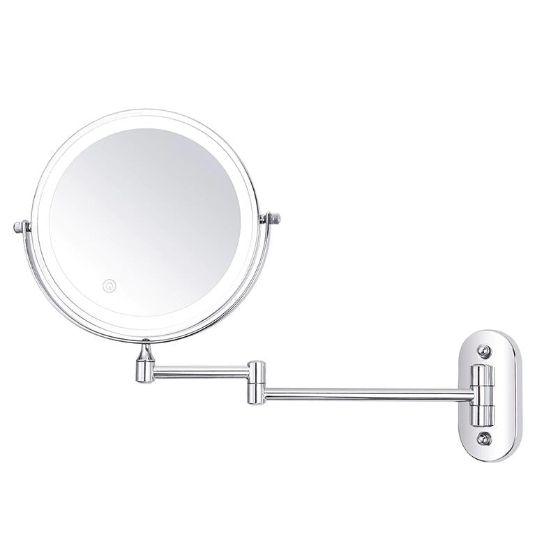 Kalsten | LED Wall Mirror with Chrome Frame and Magnifier