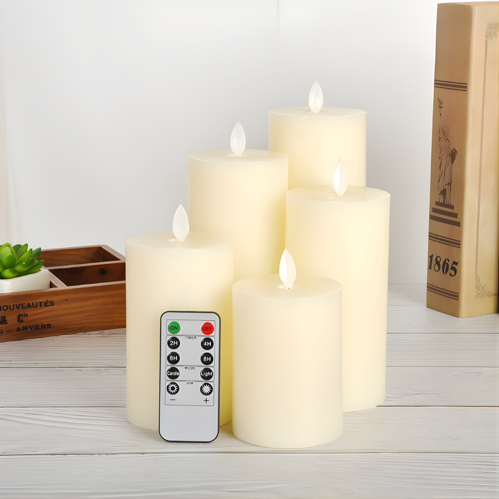 Real-Wax Effect Flickering LED Pillar Candle Kalsten