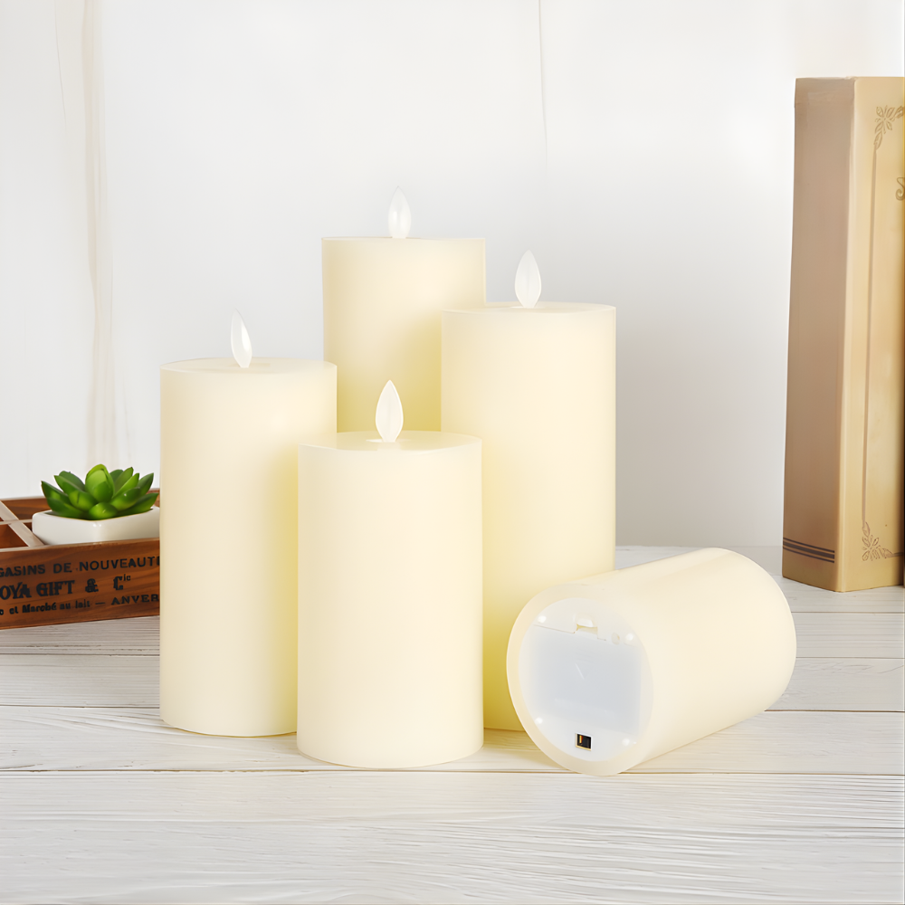 Real-Wax Effect Flickering LED Pillar Candle Kalsten