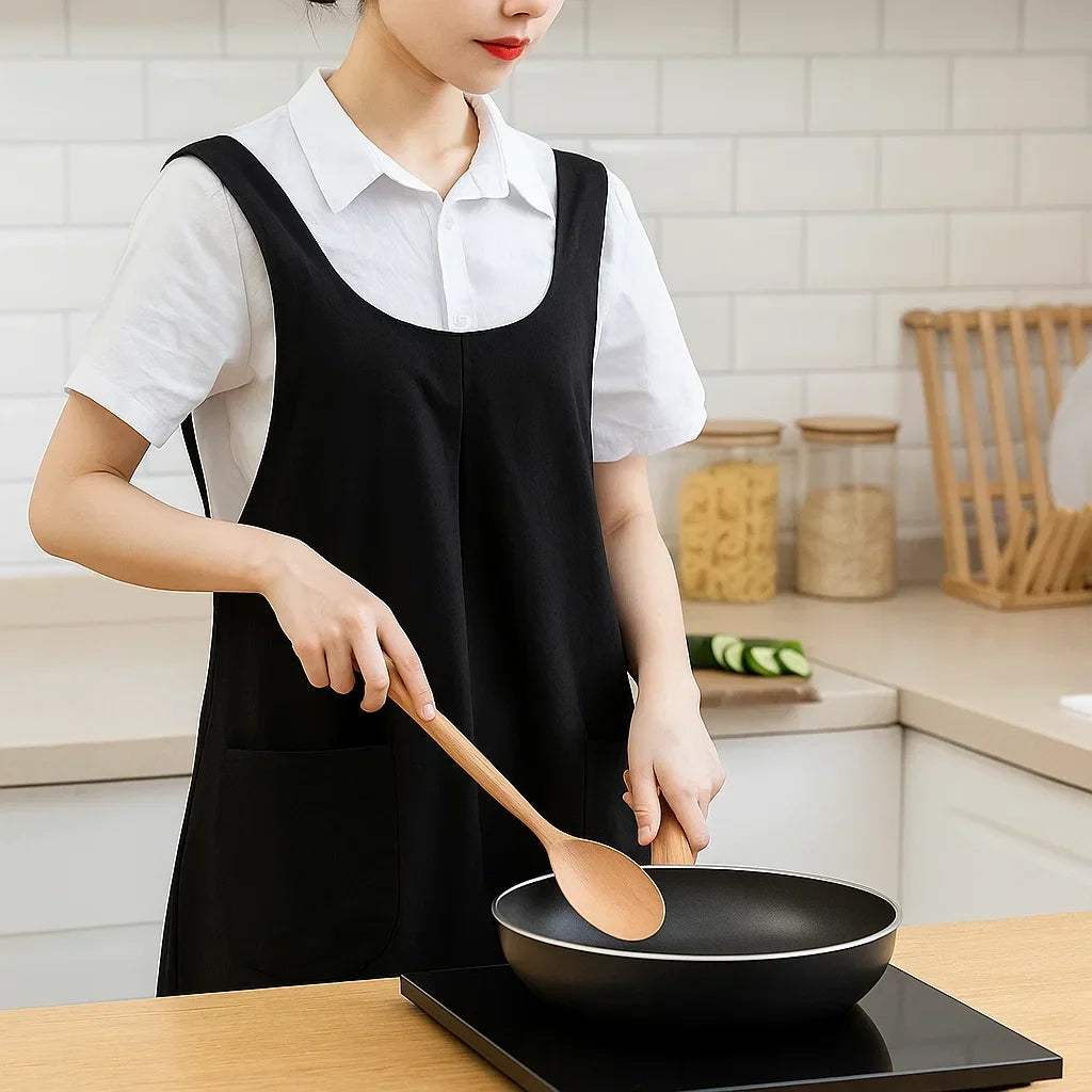 Cotton Crossback Apron with Pockets Kalsten