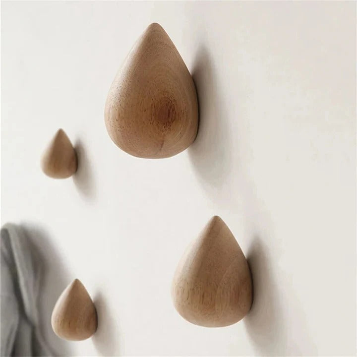 Kalsten | Beech Wood Water Drop Wall Coat Holder