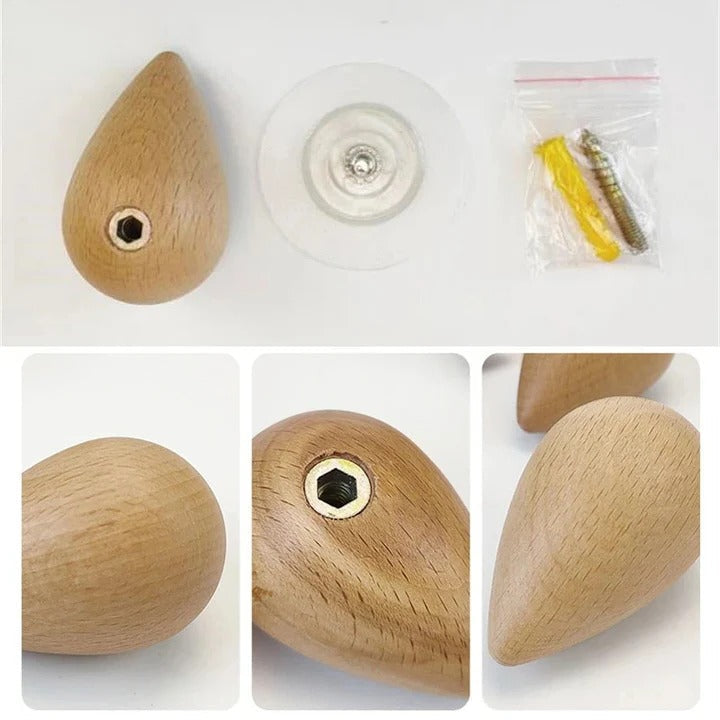 Kalsten | Beech Wood Water Drop Wall Coat Holder