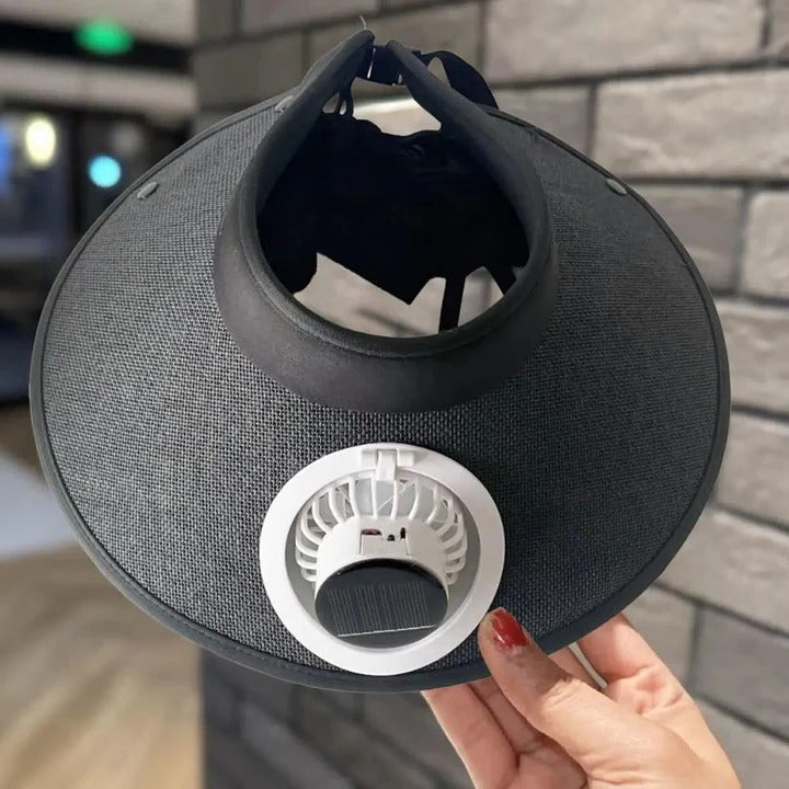 Wide Brim Sun Hat with Solar Powered Fan | Kalsten