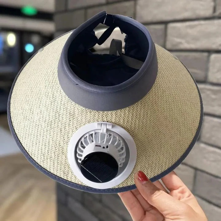 Wide Brim Sun Hat with Solar Powered Fan | Kalsten