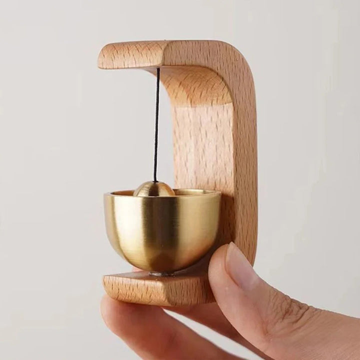 Kalsten | Wireless Door Chime with Brass Bell and Wooden Frame