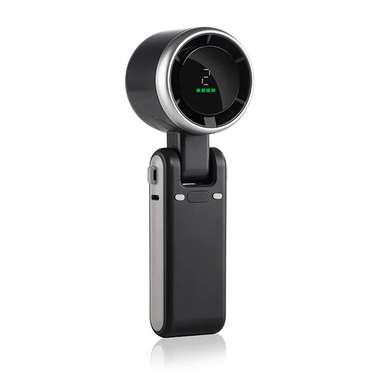 Foldable handheld fan with digital display