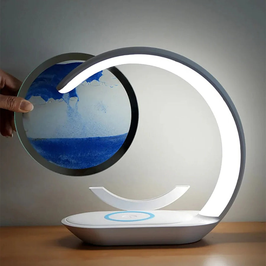 3D Sand Art Table Lamp with Wireless Charger | Kalsten