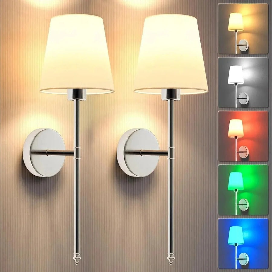 Wireless LED Wall Lamps (Set of 2)