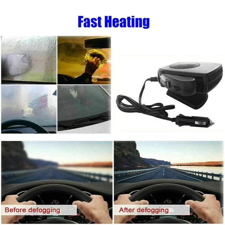 Portable 12V Ceramic Car Heater & Defroster (150W/300W)