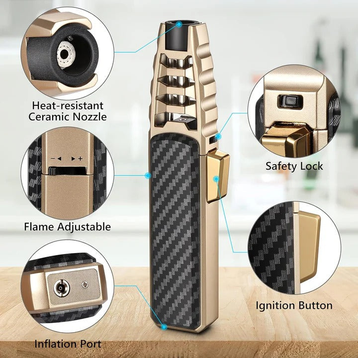 Adjustable Blue Flame Lighter for Kitchen & Outdoor Use