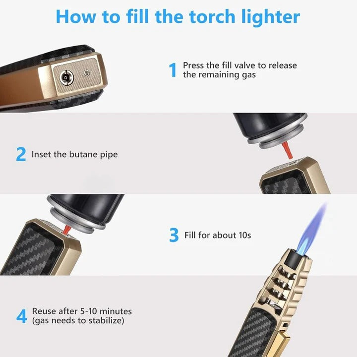 Kalsten | Adjustable Flame Torch Lighter – Blue Flame for Kitchen & Outdoor Use